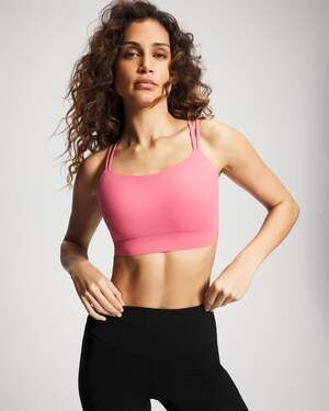 Soma Sport Longline Yoga Strappy Cross-Back Sports Bra Workout Pink XL